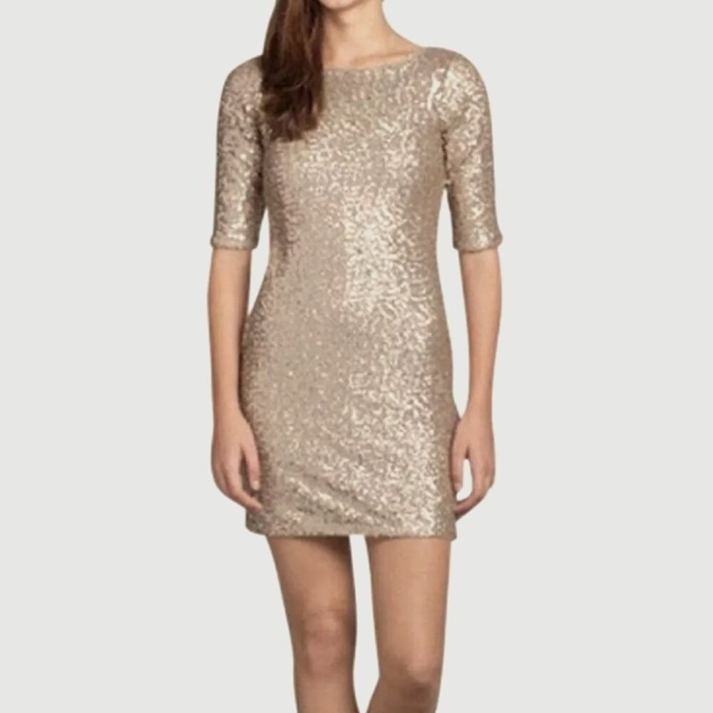 Abercrombie and Fitch Gold Sequin Cocktail Dress